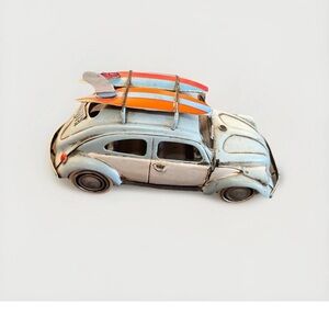 Classic Blue Toy Car with Surfboards